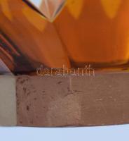 Haida csiszolt üveg kínáló, terv.: Wenzel Kulka, aljánál restaurált, d: 12 cm