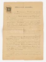 1904-1909 Bp., Adás-vevési (adásvételi) szerződés, 4 beírt oldal (közte nyugták), össz. 7 db okmánybélyeggel