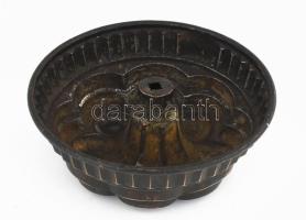 Régi vörösréz kuglófsütő forma, cca 19. sz vége, d: 26 cm