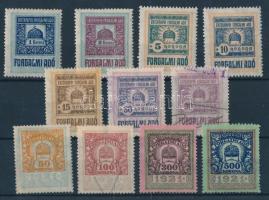 1921 Általános forgalmi adó bélyegek (B 1-11), 11 db