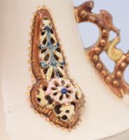 cca 1890, Fischer J. Budapest váza, arabos díszítésekkel, lefűrészelt, restaurált, repedéssel, jelze...