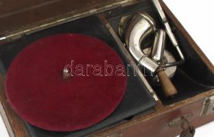 Antik gramofon, nem ellenőrzött, 28x20 cm