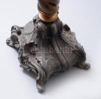 Nagyméretű antik üvegtálas kínáló, m: 45 cm