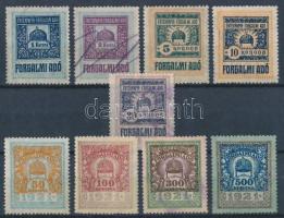 1923 Általános forgalmi adó bélyegek (B 12-21), 9 db