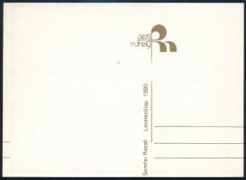 Somfai Rezső (1932-2023): Hasadék (levelezőlap), 1980. Szitanyomat, papír, jelzett a hátoldalán nyom...