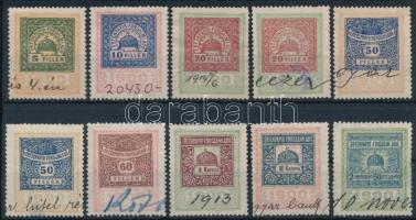 1900 Értékpapír forgalmi adó bélyegek (36-45), 10db (42.500)