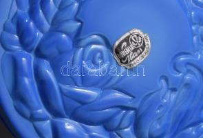 Bohemia kalcedonüveg bonbonier, címkével jelzett, d: 10,5 cm