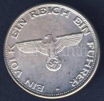 DN "Adolf Hitler" modern ezüstözött fém érem, fantáziakiadás T:exPP