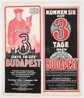 cca 1930 Kommen Sie auf 3 Tage nach Budapest, német és angol nyelven
