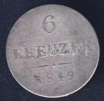 Ausztria/cseh verdejel 1849C 6Kr Ag T:3