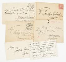 1905-1906 4 db levél Preszly m. kir. csendőrhadnagynak + névjegykártya