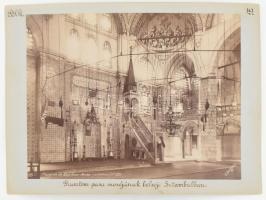 cca 1900 Isztambul, Rusztem pasa mecset G. Berggren jelzett fotó magyar utazó által feliratozott, kartonon 24x33 cm  ca 1890 Istanbul Rustem pasha mosque. Photo of G. Berggren on cardboard. inscribed by a Hungarian traveler 24x33 cm
