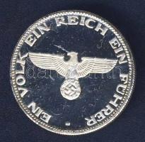DN "Adolf Hitler" modern ezüstözött fém érem, fantáziakiadás T:exPP