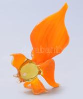 Murano art aranyhal figura, részben színezett üveg, jelzés nélkül, hibátlan, m: 9 cm