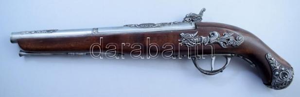Antik pisztoly igényes gyűjtői replika benne öngyújtó 45 cm