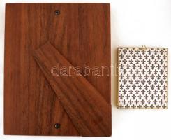 2 darab aranyszínű kép, üvegezett aranyszínű keretben, 6x4 cm, 17x12 cm