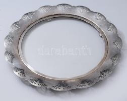 WMF üvegbetétes asztalközép kínáló, jelzett, kopással, d: 34,5 cm