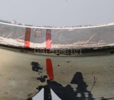 WMF üvegbetétes asztalközép kínáló, jelzett, kopással, d: 34,5 cm