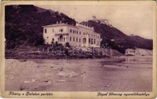 Tihany, József főherceg nyaralókastélya a Balaton partján (kopott sarkak / worn corners)