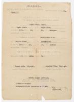 M. kir. honvéd fegyverraktár parancsnokság származási igazolvány.