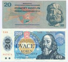 Csehszlovákia 1970. 20K + 1988. 20K T:F egyik szép papír Czechoslovakia 1970. 20 Korun + 1988. 20 Korun C:F one fine paper
