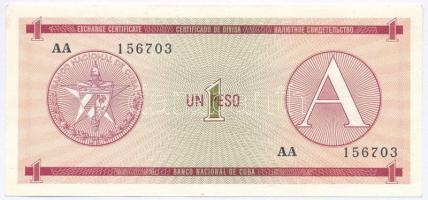 Kuba DN(1985) 1P "A" (deviza tanúsítvány) T:XF Cuba ND(1985) 1 Peso "A" (Foreign Exchange Certificate) C:XF Krause P#FX1