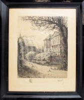 Rene Collot D'Herbois: Robin villája. Heligravür, ceruzával jelzett. 44x34 cm Üvegezett kissé s...