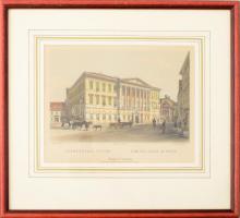 Alt, Rudolf - Franz Xaver Sandmann:Vármegyeház Pesten. Kézzel színezett litográfia, 1853. A lapok a ...