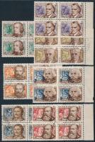 1953 Zeneszerzők sor négyestömbökben