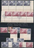 1952 Rákosi kis tétel 2 stecklapon, közte üres mezők, ívközéprészes párok