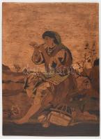 Bezdáni Lajos: Cinka Panna Cigánylány. Fa intarzia 35x25 cm