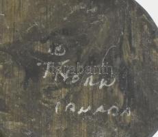 Indián faragott kő szobor jelzett 13 cm