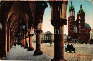 1915 Kraków, Krakkó, Krakau; Sukiennice / Tuchhalle / cloth hall, tram (EB)