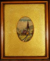 cca 1900 Goblein keretben 16x19 cm