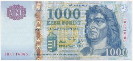 2005. 1000Ft "DB 6716085" T:AU-XF, hajtatlan, de hajlás Adamo F55F1