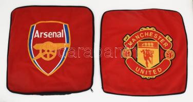 2 db Arsenal és Manchester United labdarúgó csapat párna huzat 40x40 cm