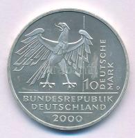 Németország 2000D 10M Ag "Az újraegyesítés 10. évfordulója" fóliatokban T:UNC,AU Germany 2000D 10 Mark Ag "10th Anniversary of Reunification" in foil packing C:UNC,AU Krause KM#201