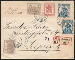 1920 Ajánlott levél Hadifogoly bélyegekkel Leipzigbe