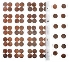 NSZK 1950-1987. 92xklf 1pf dátum- és verdejel szerint berakólapba rendezve T:XF-F, patina
FRG 1950-...