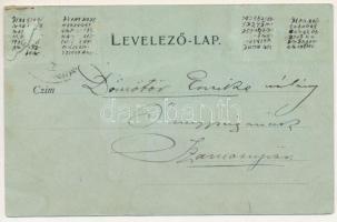 1904 Borszék, Borsec; Lázár fürdő este, Főkút, hátoldalán titkosírással. Adler Alfréd kiadása (Brass...