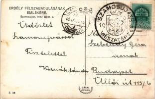 1940 Szamosújvár, Gherla; bevonulás / entry of the Hungarian troops + "1940 Szamosújvár visszat...