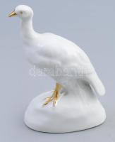 Zsolnay gyöngytyúk. Kézzel festett, jelzett, hibátlan. 13 cm