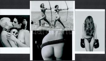 "Harcias amazonok", eltérő időben készült, szolidan erotikus felvételek, 4 db modern nagyítás, jelzés nélkül, 15x10 cm és 10x15 cm