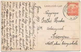 1917 Egeres, Aghiresu (Kolozs, Cluj); Gyógyszertár, Postahivatal, Csausz Izsák üzlete és saját kiadá...