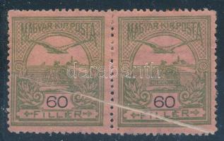 1913 Turul 60f pár szép papírránccal