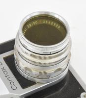 Contax D fényképezőgép, Zeiss Tessar f/2.8/50 mm objektívvel, eredeti tokjában