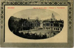 Brassó, Kronstadt, Brasov; Jégkorcsolya- és teniszpálya / Eislauf u. Tennisplatz / ice skating rink and tennis court (EK)