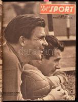 1954-1955 A Képes Sport I. és II. évfolyamának egybekötött számai (nem teljes évfolyamok), benne számos érdekes írással és fotóval, többek közt az Aranycsapatról, Puskás Ferencről, Papp Lászlóról, stb. Félvászon-kötésben, nagyrészt jó állapotban.