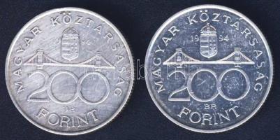 1994. 200Ft Ag "Deák" (2x) T:2,2/3 k