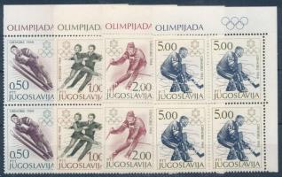 Téli olimpia ívsarki sor négyestömbökben